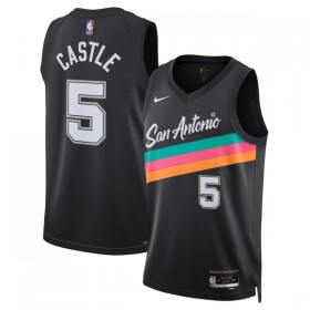 Maillot Homme San Antonio Spurs Stephon Castle 2025-26 Nike City Edition Noir Swingman